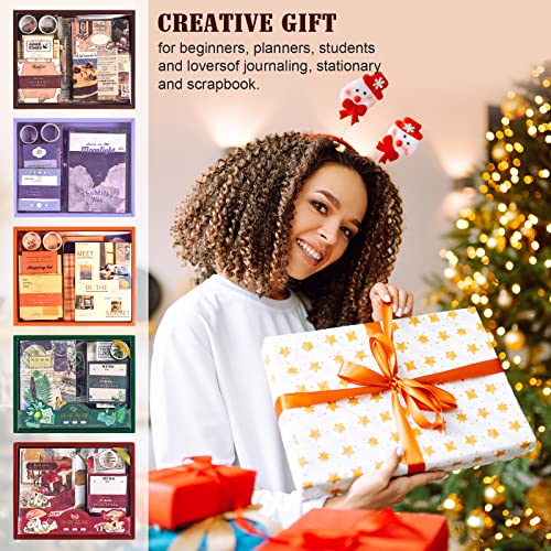 Scrapbooking Supplies Kit, Aesthetic Junk Journal Supplies, Scrapbook Kit - color: Sunset