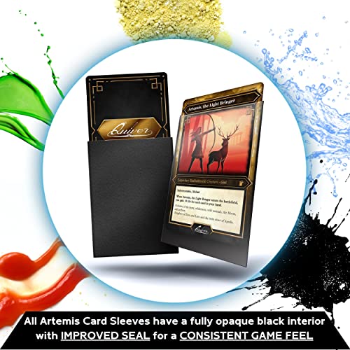 Quiver Time 200 Artemis Matte Black Card Sleeves, 66x91 mm - color: Black Matte Card Sleeves, size: 66x91mm (Standard Size)