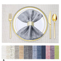 BETEAM Placemats Set of 8, Woven Place mats for Dining Table, Beige Grey - color: Beige Grey, size: 8 Pcs