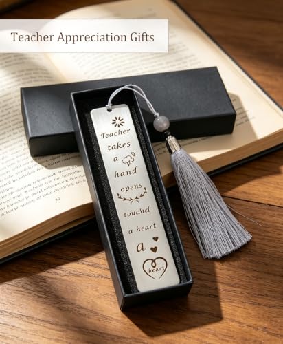 Metal Teacher Bookmarks with Tassels, Teacher Appreciation Gifts - color: A