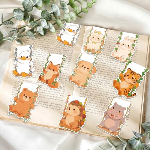 Cute Magnetic Bookmarks Gifts - 9pcs Funny Dog Rabbit Bookmark Gift - style: Wild Animals