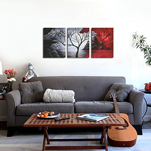 Wieco Art 3 Panels Abstract Canvas Wall Art for Home Decorations Wall Decor - size: 12x16inchx3pcs