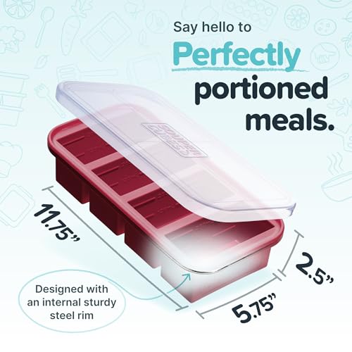 Souper Cubes 1 Cup Silicone Freezer Tray with Lid, Cranberry, 1-Pack - color: Cranberry, size: 1-Pack
