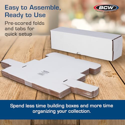 BCW 14-Inch Toploader Storage Box - 5 Pack | Holds 210 Toploaders | Durable Cardboard Organizer for Sports & Trading Cards - size: 5 Pack