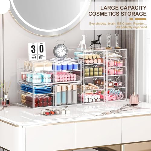 caktraie Acrylic16-Drawer Storage & Makeup Organizer for Desk - size: 16 Drawers