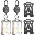 2 Pack Heavy Duty Retractable Keychain with Tactical ID Card Holder