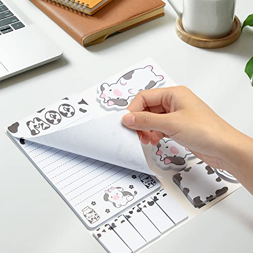 Xqumoi I Just Really Like Cow Sticky Notes Set, 550 Sheets, Cute Pink Cow Shaped Self-Stick Notes Pads Barnyard Farm Animal Divider Tabs Bundle Writing Memo Pads Back to School Office Supplies - color: 1pack-cow