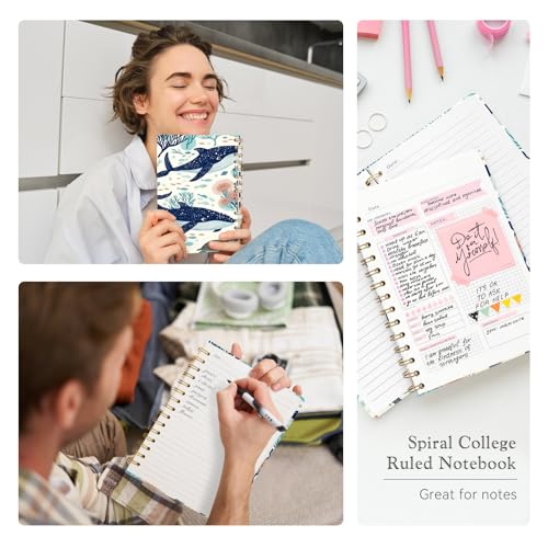 Lined Spiral Journal Notebook for Work A5, 160 Pages, Whale - color: Whale