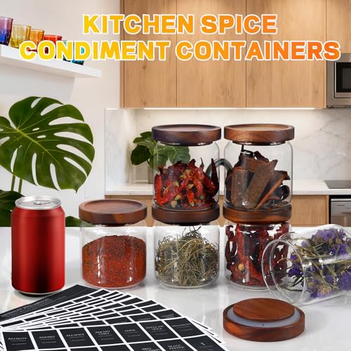 Glass Spice Jars Seasoning Containers Small Glass Jars with Lids Airtight Food Storage Canister for Kitchen Pantry Sugar Tea Coffee Bean Nuts Cookies Herbs Salt (16oz/473ml*2 Pcs) - color: 16oz/473ml*2 Pcs