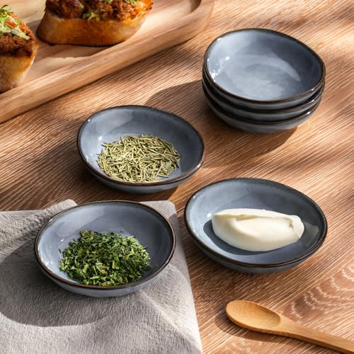 famiware Ceramic Soy Sauce Dish, 2.1oz Dipping Bowl Set of 6, Blue - color: Blue, size: 6pcs