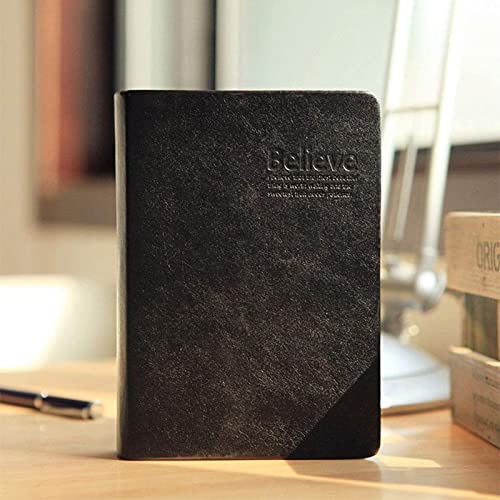 SAYEEC Thick Lined Journal Notebook 720 Pages Leather Journals for Writing B6 Soft Cover College Ruled Notebook 360 Sheets Lined Paper Memo Book Personal Daily Diary Gift for Men Work Note Taking - color: Black B6