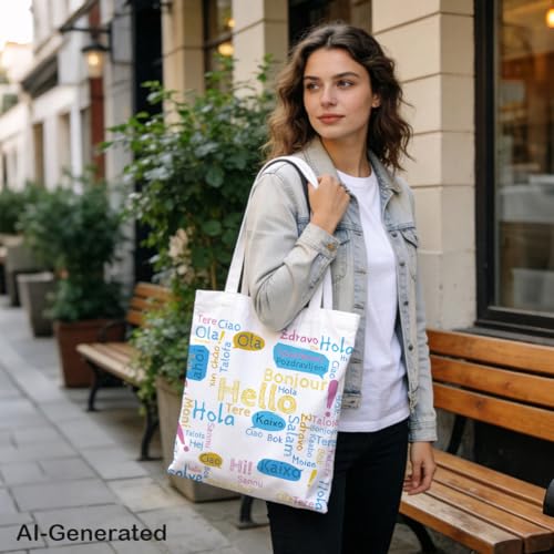 Funny Canvas Tote Bag, Reusable Shoulder Grocery Bag, Holiday Gift Bags for Friends, 13.7x15.7 inch - color: Style 28
