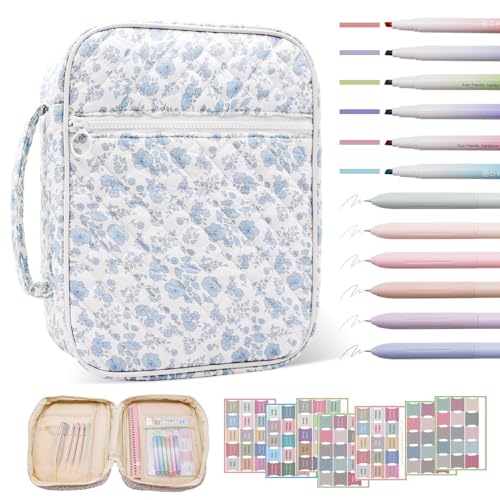 Bible Cover Case For Women,Large Bible Bag with Study Supplies,Quilted Bible Carrying Case for Girls,Portable Bible Case with Highlighter, Pens,Tabs,Bible Study Gifts for Women - size: Style B