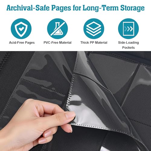 Top Loader Binder, 9 Pocket Holds 360 Toploaders, Acid-Free PVC-Free Side-Loading Pages, Full-Zip PU Binder for Standard 3" x 4" Top Loaders, TCG, MTG & Sports Cards, Blue Lake Dragon - color: Blue Lake Dragon