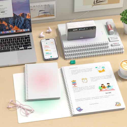 Oucaru A4 Spiral Notebook 4 Pack College Ruled Cute Pastel Notebooks - color: 4 Pack 4 Colors, size: 8.5" x 11"