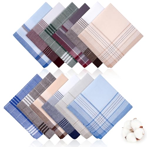 PEASUG Handkerchiefs for Men, 16x16 Inch 100% Pocket Square