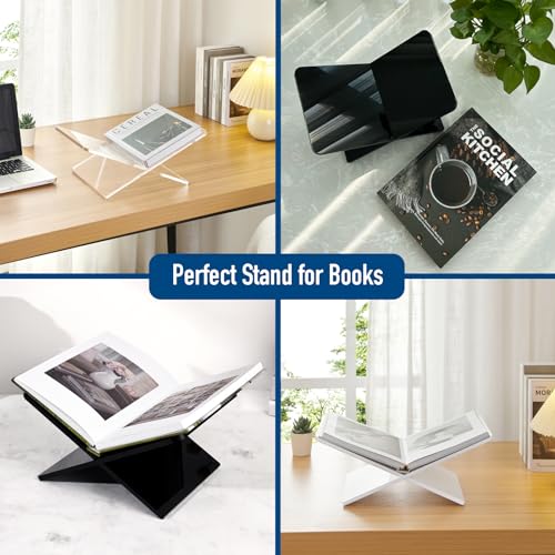 Acrylic Book Stand 15 x 9 x 6 in Large Open Book Display Stand - color: Black, size: Large
