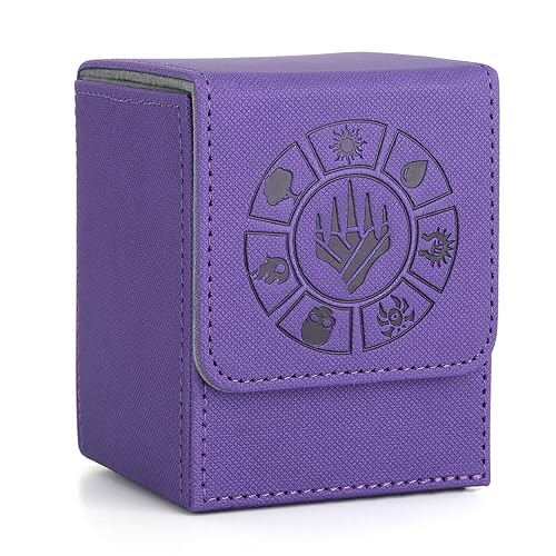 Arkeiliy MTG Deck Box 110+ Storage Sleeved Cards for Magic Commander - color: Purple