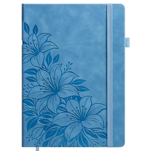 Lined Journal Notebook Hardcover Leather Bound 200 Pages A4 Blue Cute Diary - color: Blue, size: A4 200 Pages