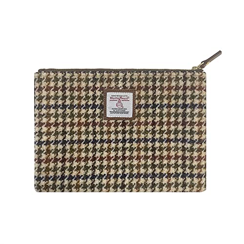 Harris Tweed Coin Purse Handmade Lipstick Bag Vintage British Portable Credit Card ID Wallet with YKK Zipper for Women men (No.614 Houndstooth, Medium) - color: No.614 Houndstooth, size: Medium