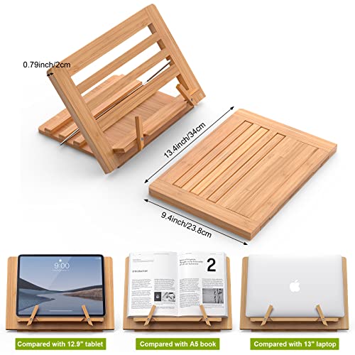 Wooden Desktop Book Stands, Adjustable Book Stand for Reading
