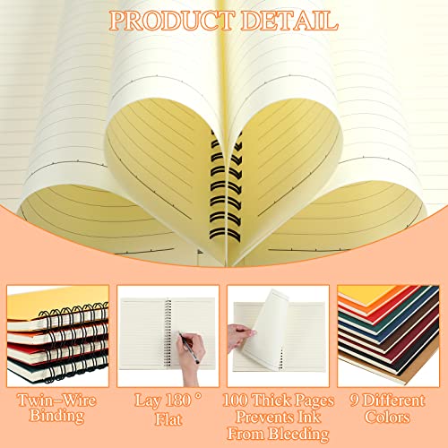 Yahenda 18 Pcs Spiral Notebooks, 1 Subject, Wide Ruled, Multi Color - color: Multi Color