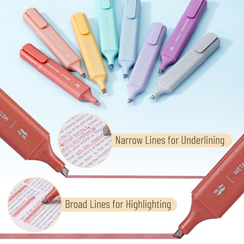 Mr. Pen- Glitter Highlighters, 8 Pack, Metallic Colors - color: Metallic