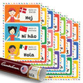 Quarterhouse 7 Poster Hello in 21 Languages Classroom Set - color: Hello in 21 Languages