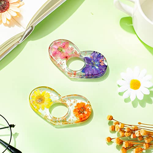 Outus 2 Pcs Dried Flower Book Thumb Page Holders Resin Book Page Holder - style: Heart Style