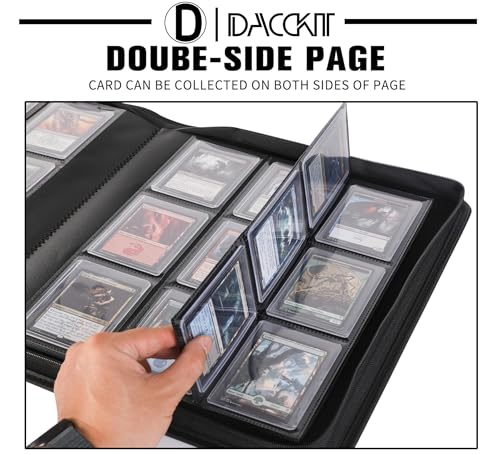 D DACCKIT Top Loader Binder，9 Pocket Top Loader Binders with Sleeves for 3" x 4" Rigid Card Holders for Trading Cards or Sports Cards - Model C，Classic Black - color: Classic Black