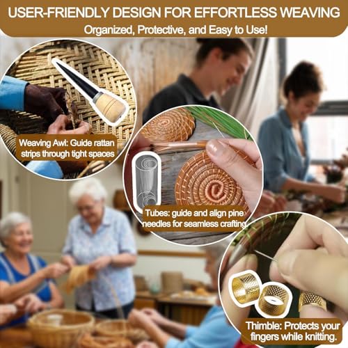 Upgrade 22Pcs Basket Weaving Tools Kit Supplies for Pine Needle Beginners