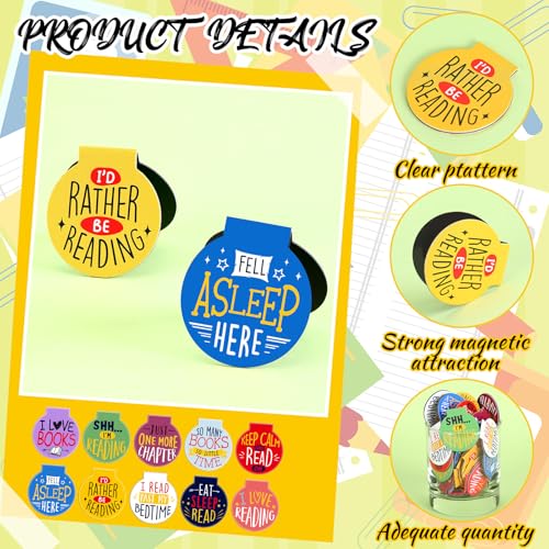 AmazingSpark 50 Pcs Magnetic Bookmarks for Reading, Colorful - style: Colorful