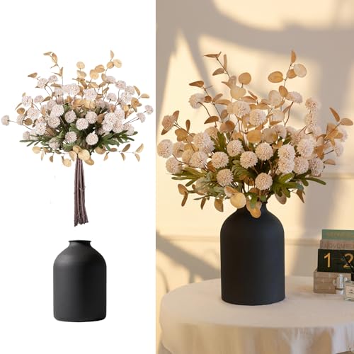 BLOSMON Fake Flowers Centerpieces for Tables, Beige Mums for Dining Room - color: Beige
