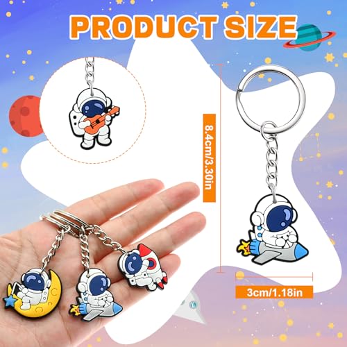 Cute Keychains Bulk, Keychain Charms Key Chain Trinkets Backpack Charms Accessories Keyring for Classroom Prizes - color: Astronaut