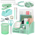 13-in-1 Office Desk Organizer Set for Back to School Supplies Accessories - color: Green
