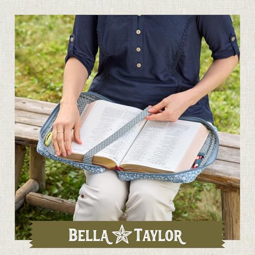 Bella Taylor Bible Cover, Quilted Bible Case, Heritage Blue Floral - color: Heritage Blue Floral, size: Large
