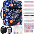 XKDOUS Bible Cover Case for Women Bible Bag Journaling Kit w/Study Supplies - color: Canvas Navy, size: Large