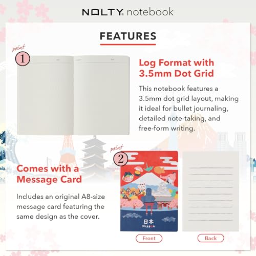 NOLTY JAPAN NOTE, A6 Notebook Featuring Japanese Design, Hokkaido, JP0109 - color: Hokkaido (Winter)