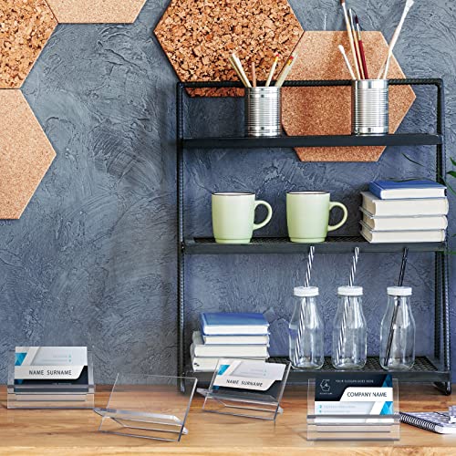 Sintuff 4 Pack Acrylic Business Card Holders, Desktop Card Display Stand