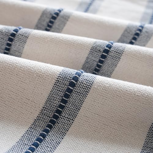 Cethom Boho Throw Pillow Covers 20x20 Set of 2, Navy Blue Striped Decorative Pillow Cases for Couch Chair Bed, Textured Farmhouse Modern Accent Cushion Covers for Living Room Bedroom Sofa Home Decor - color: Navy Blue, size: 20" x 20" (Pack of 2)