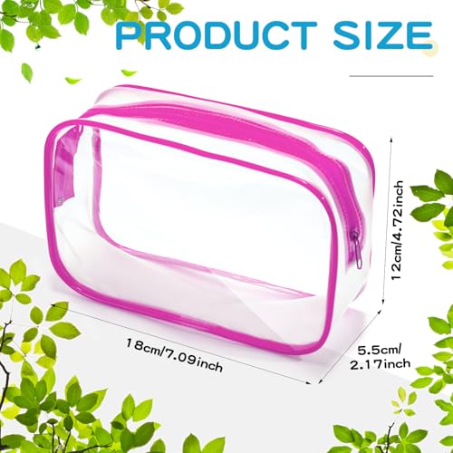 Weewooday 12 Pcs Clear Cosmetic Bags PVC Zipper,None - color: Dark Color, size: Medium