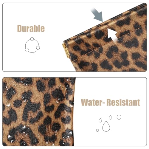 Leopard Squeeze Coin Purse Pouch Small Makeup Bag for Purse - color: Leopard, size: Small (4.4"x3.85")