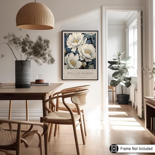 Poster Master William Morris Poster - Peonies Print - White Flower Art - Textile Art - Floral Artwork - Aesthetic Wall Print - Living Room or Office Decor - 8x10 UNFRAMED Wall Print - color: Style-05, size: 8"L x 10"W