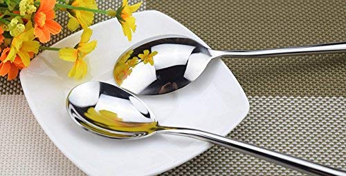 Miupoo Korean Soup Spoons Stainless Steel Long Handle Tablespoon Pack of 5 - size: 7.8x1.6 inches
