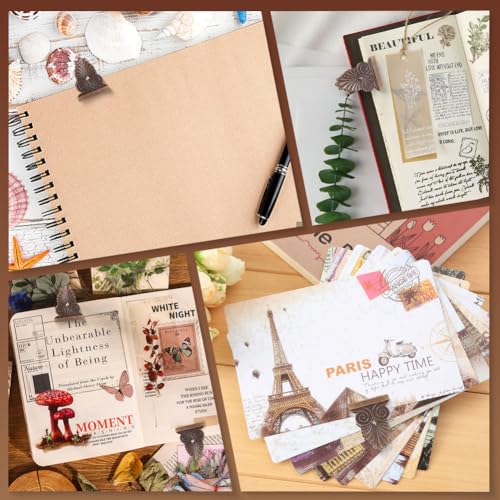 CRASPIRE 2Pcs Tree Metal Book Binder Clips Travelers Clip Journal Vintage Antique Bronze Decorative with Bag Organizer Files Notebook Paper Page Holder Reusable for TN Travelers Art Reading Accessory - style: 2Pcs Tree