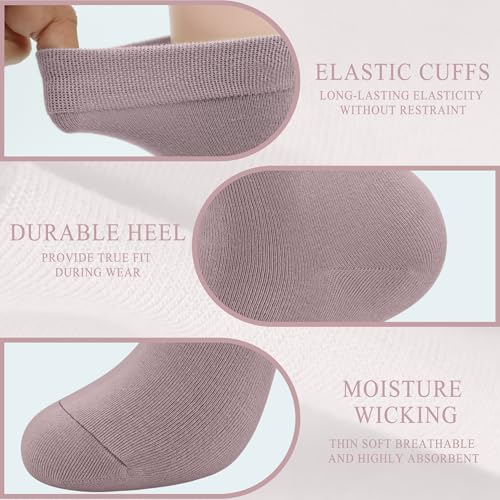 Women Thin Socks Rayon Bamboo Ankle Silky Quarter Anti Odor Casual Summer Socks 6 Pairs - color: Assorted 5, size: 8-11