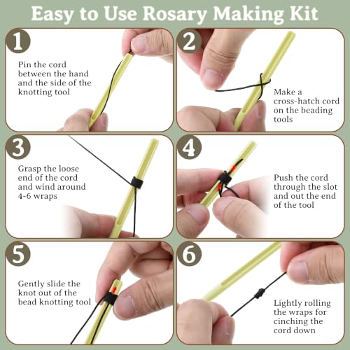 Dunkive 2 Pack Rosary Cord Knotting Tool, Dual Head,Yellow - color: Yellow