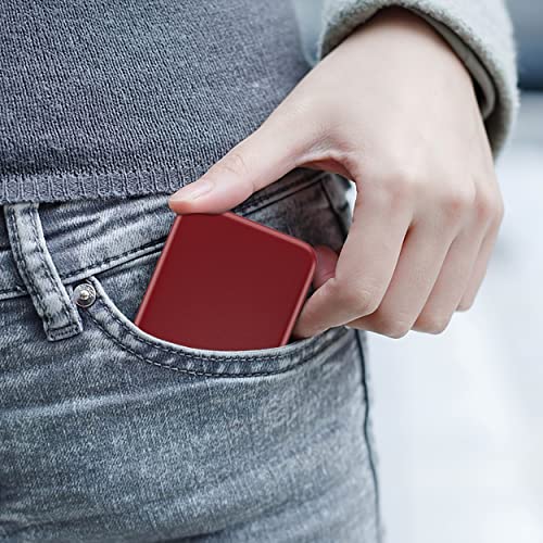 Kintion Pocket Mirror, 1X/3X Magnification LED Compact Mirror (Wine Red) - color: Wine Red