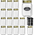 Rainforce 16 oz Mason Jars with Gold Lids 15 Pack Pint Glass Canning Jars - color: Gold Lids