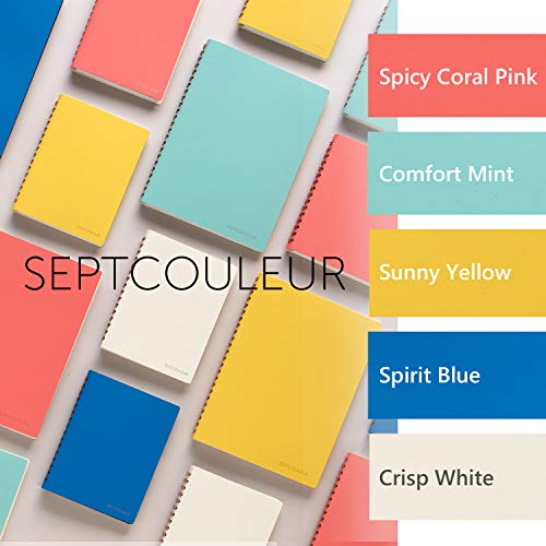 Maruman Septcouleur Spiral Notebook, 200 Pages, A6 3mm Grid, Blue - color: Spirit Blue, size: 5.98" x 4.57"